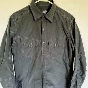 Kuhl Mens Eluxur Long Sleeve Shirt Size Small Grey/Carbon Fast Priority Shipping